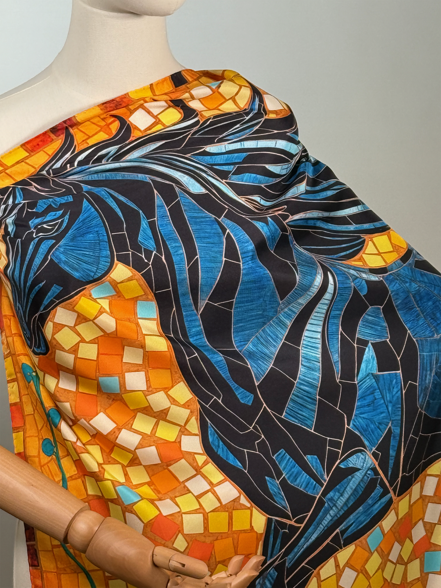 Foulard Pferd Mosaik