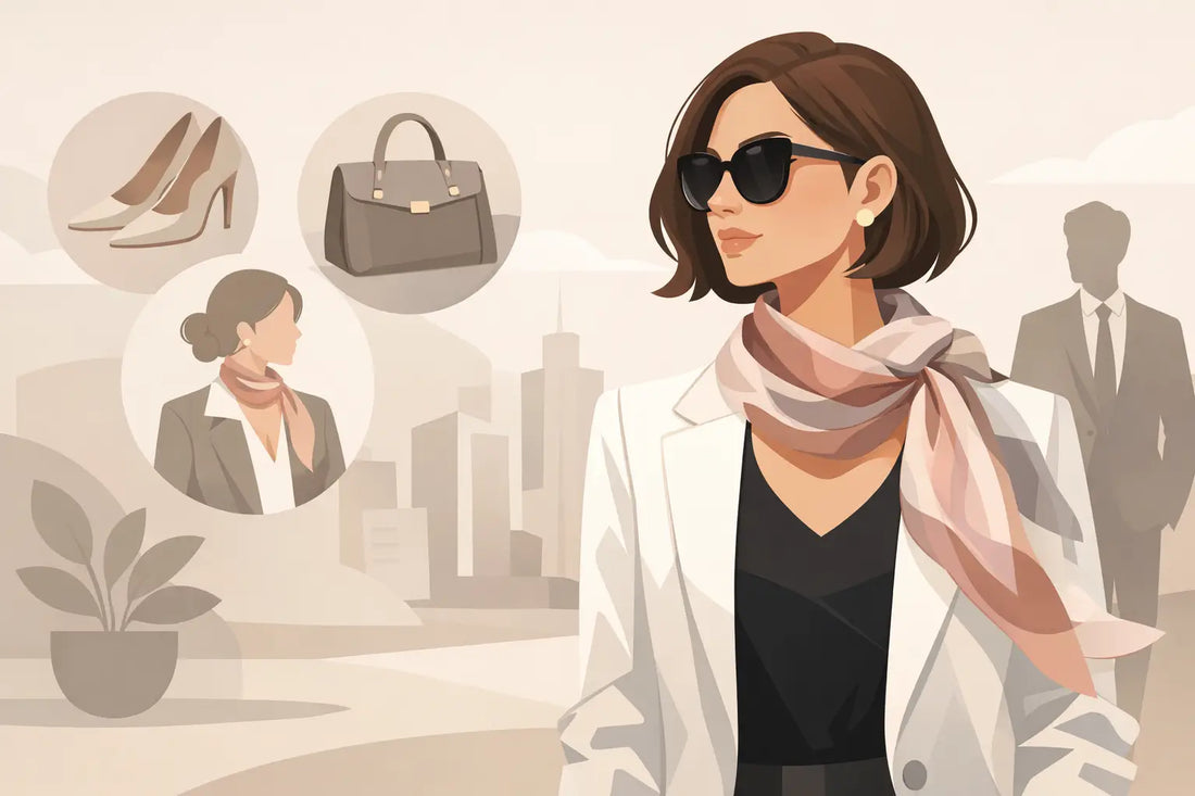 Seidenschal Outfit elegant kombinieren