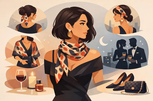Gemustertes Foulard abends stylen: 6 Ideen