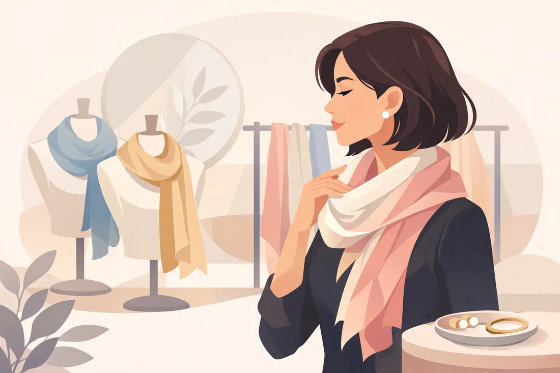 Baumwoll-Seiden-Schal Damen stilvoll wählen