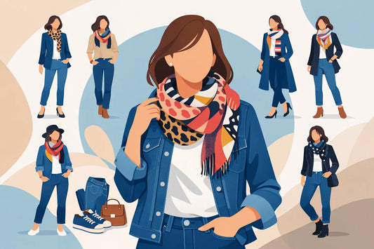 Statement-Schal zu Jeans kombinieren in 7 Looks