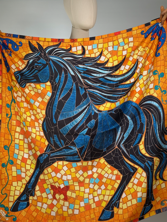 Foulard Pferd Mosaik